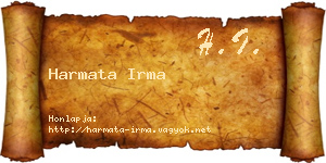 Harmata Irma névjegykártya